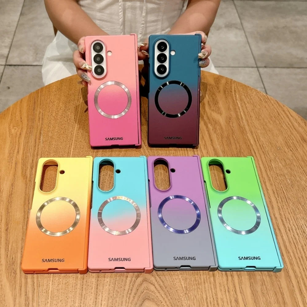 Matte Ultra Slim Liquid Silicone For Magsafe Wireless Charge Fold Phone Case For Samsung Z Fold 7 6 5 4 3 Anti Drop Bumper Cover