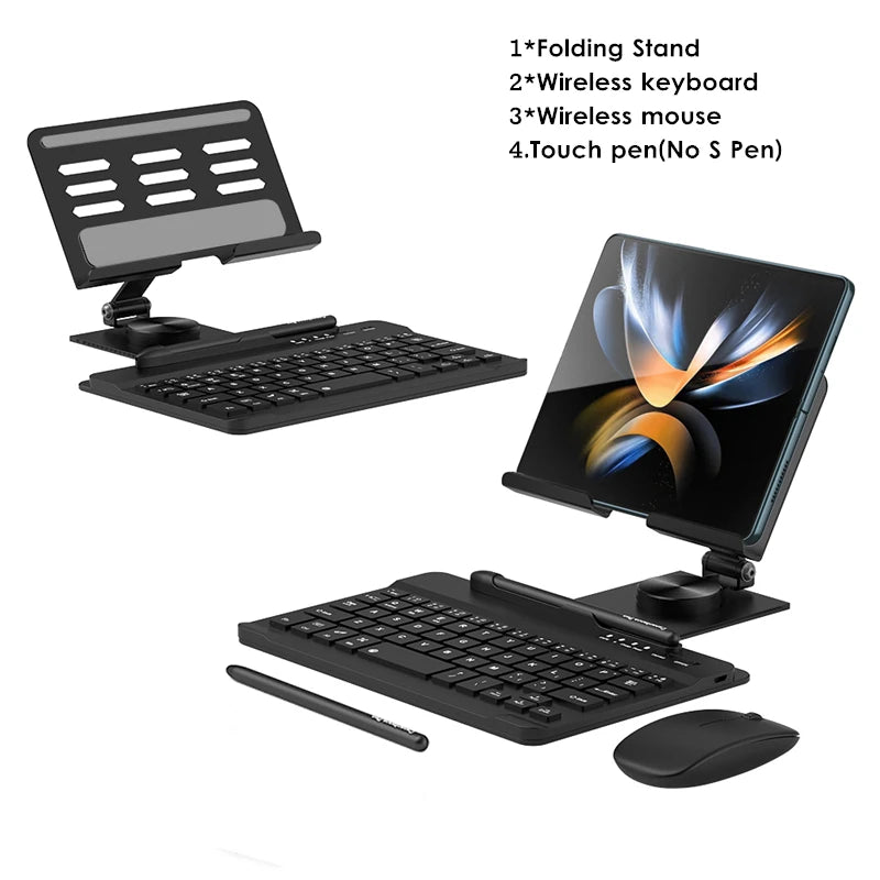 Portable Wireless Keyboard with Stand, Mouse & Pen