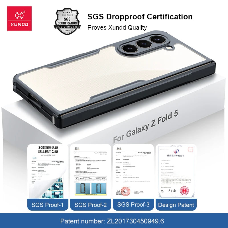 Samsung Galaxy Z Fold 3 4 5 6 Fold 7 Foldable Case Airbag Anti-drop Camera Protect Acrylic&TPU