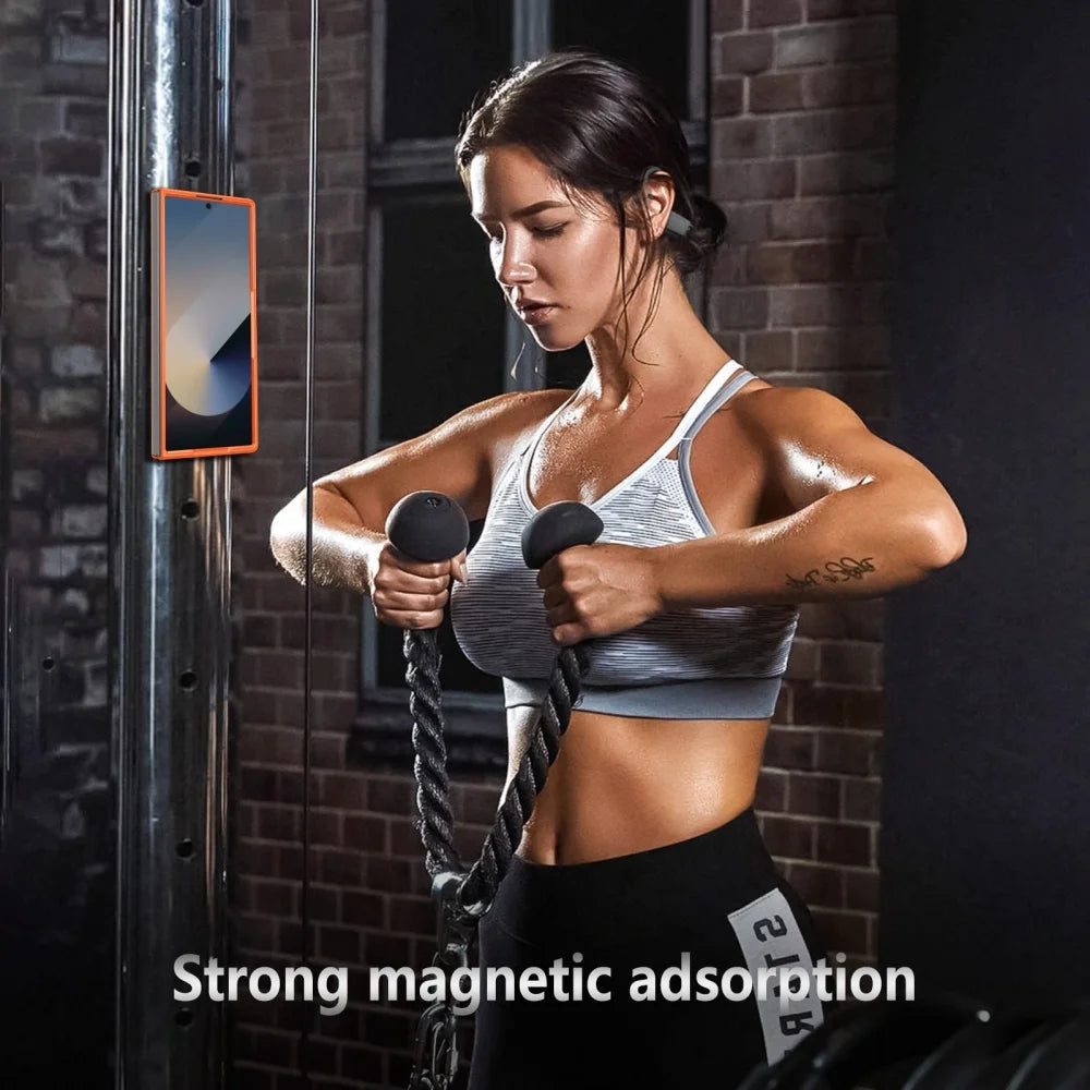 Luxury Military Armor Solid Color Magnetic 360 Bracket Phone Case For Samsung Z Fold 7 6 5 4 3 Wireless Charge Shockproof Cover