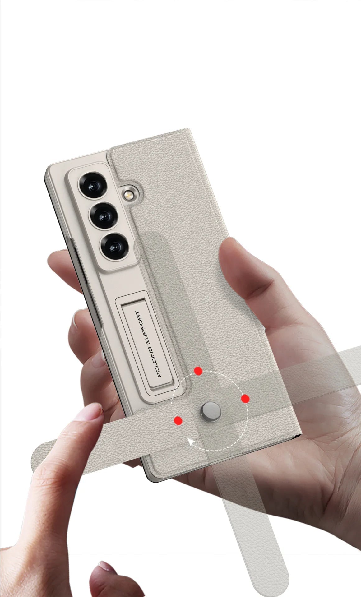 Fold7 Film+Phone Case for Samsung Galaxy Z Fold 7 Card Holder Magnetic Buckle Wallet Flip Wireless Charging Stand Leather Cover