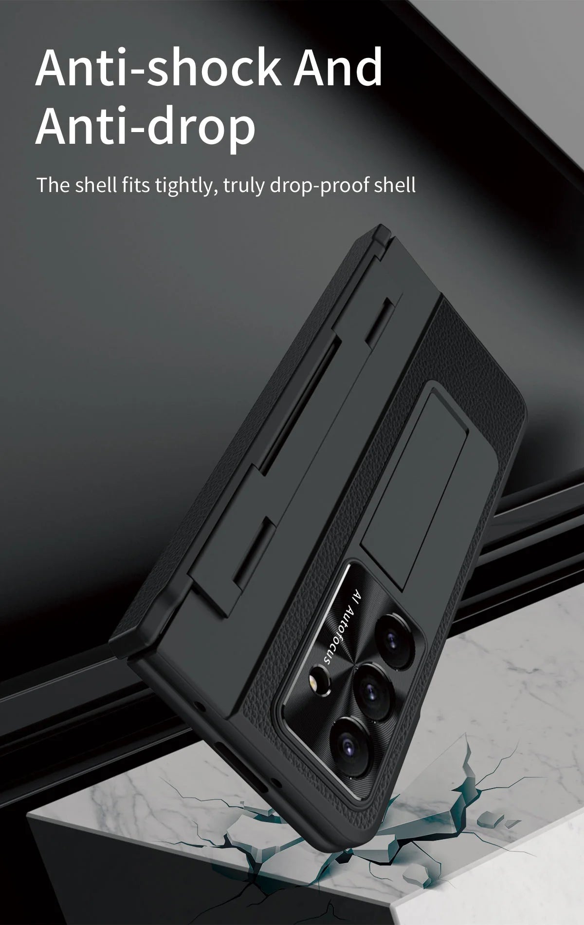 For Samsung Galaxy Z Fold 7 6 5 4 5G With Screen Protect Glass Film Luxury Leather One-Piece Plating Stand Hinge Shockproof Case