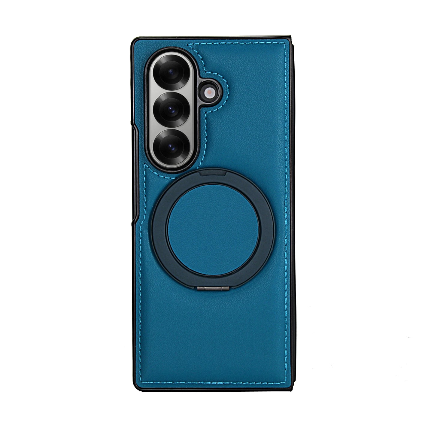 Rotating Bracket Pu Leather Phone Case for Samsung Galaxy Z Fold7 Z Fold 6 5 4 3 Magnetic Charging Camera Screen Protective Cover