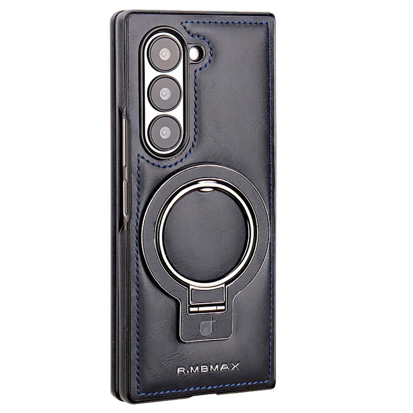 Electroplated Leather  Phone Case for Samsung Galaxy Z Fold 7 ZFold 6 5 4 3 Bracket Magnetic Wireless Charging Protective Cover