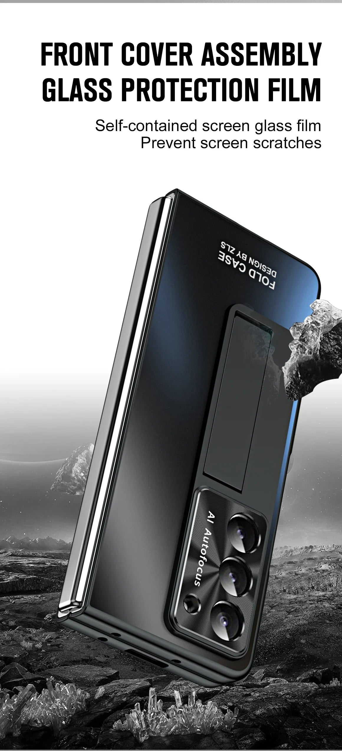 with Screen Protector Pen Phone Case for Samsung Galaxy Z Fold 7 6 5 4 3 Kickstand Skin Texture Scrub Fine Hole Polishing Glass