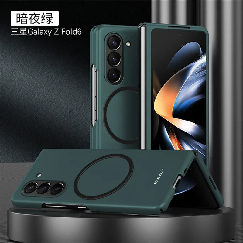 Ultra Thin Folding Skin Mobile Phone Case For Samsung Galaxy Z Fold 7 Magnetic Suction PC Matte Bumper Hard Cover