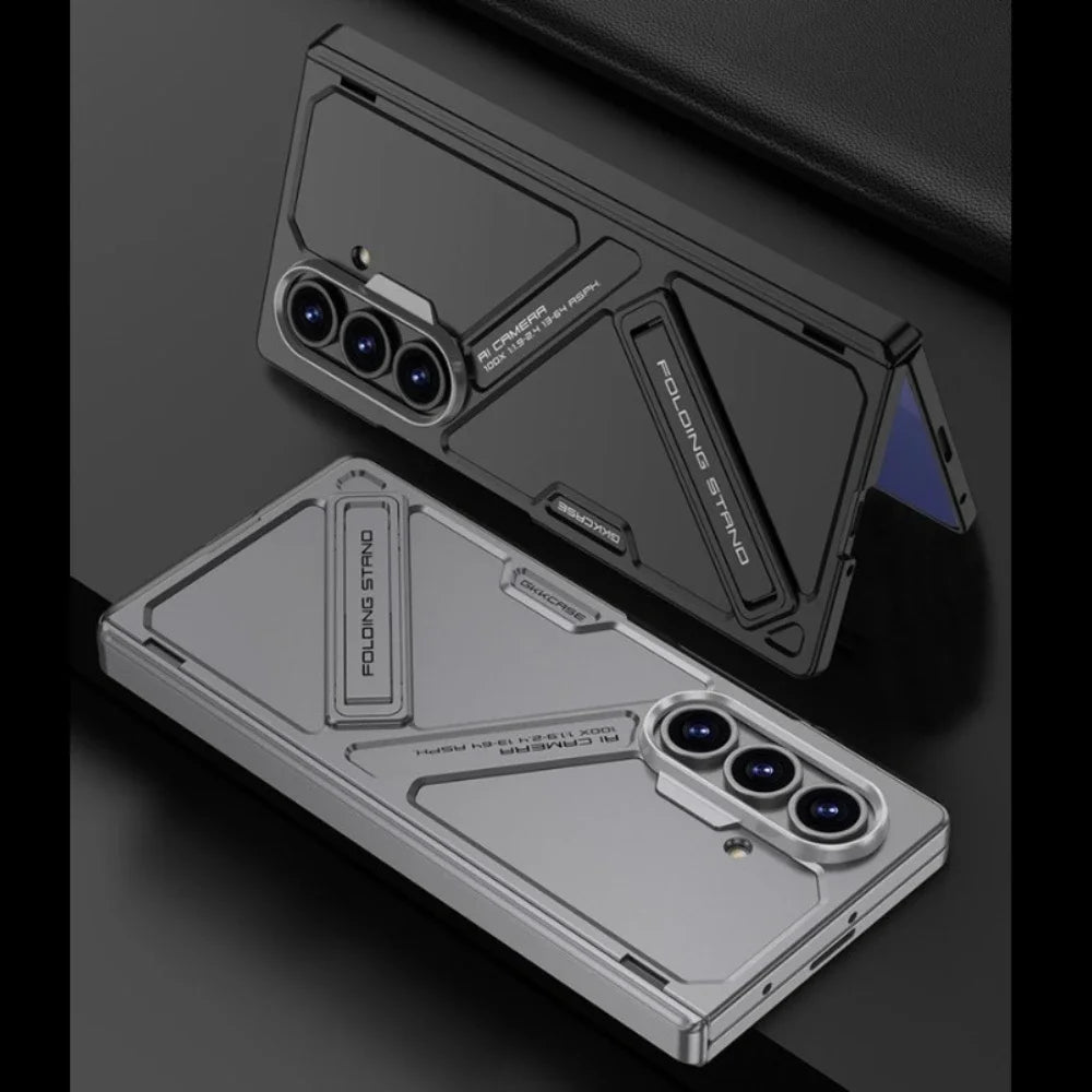 Magnetic Invisible Bracket Phone Case for Samsung Galaxy Z Fold 7 Fold7 Hinge/Screen Protection Film Slim Shockproof Hard Cover