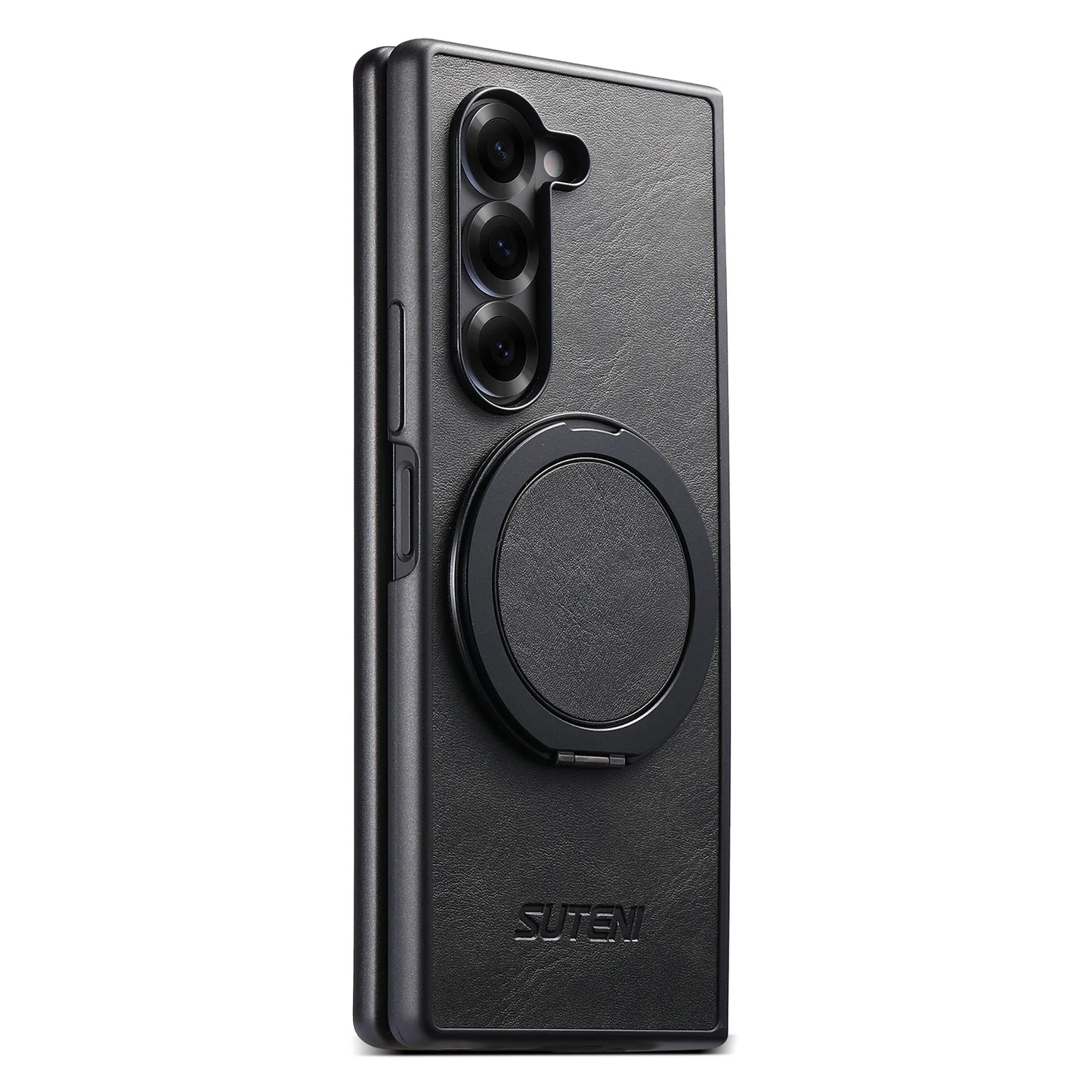 Oil Wax Leather Flip Phone Case for Samsung Galaxy Z Fold 7 Zfold6 5 Magnetic Wireless Charging Hardware Ring Bracket Back Cover