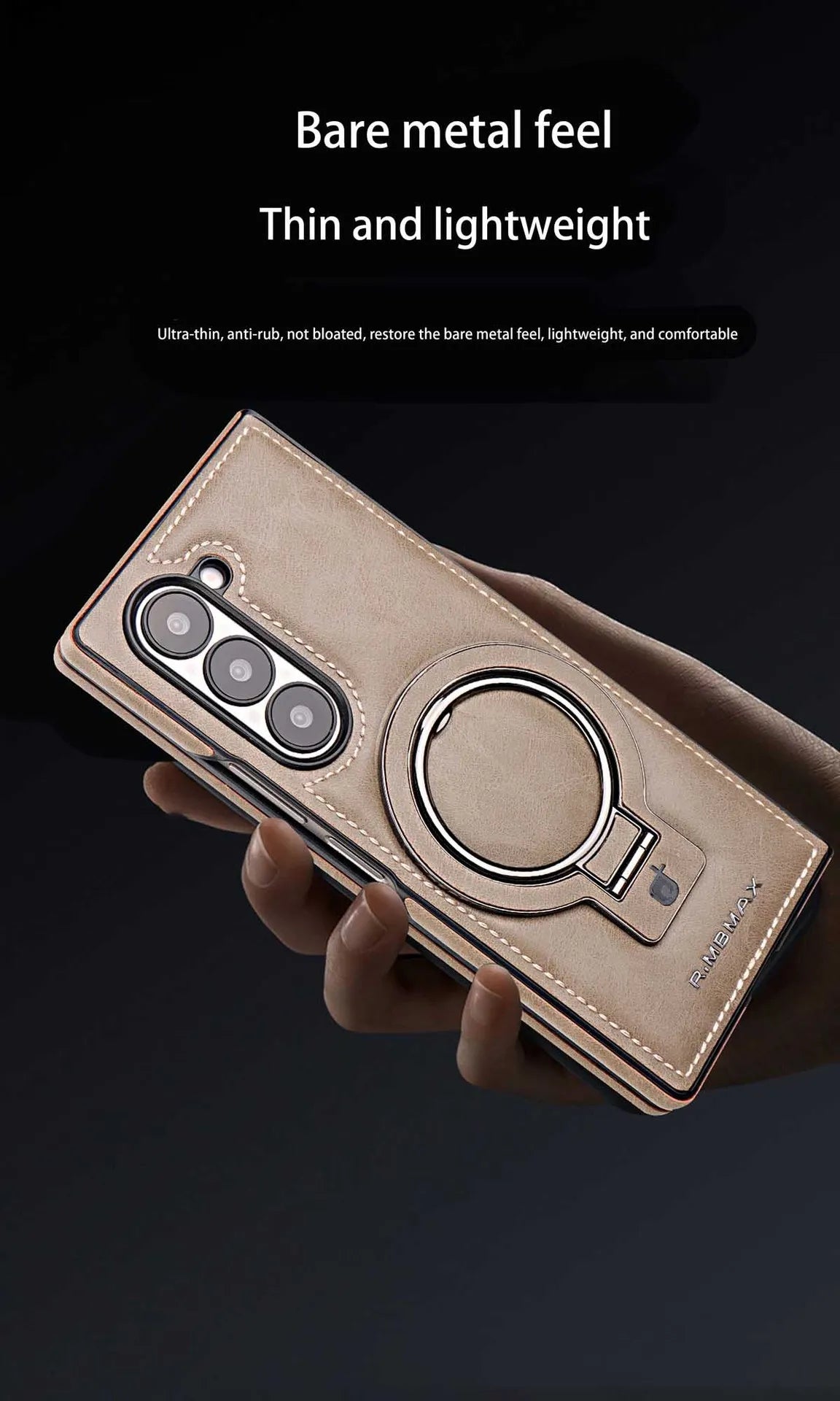 Electroplated Leather  Phone Case for Samsung Galaxy Z Fold 7 ZFold 6 5 4 3 Bracket Magnetic Wireless Charging Protective Cover