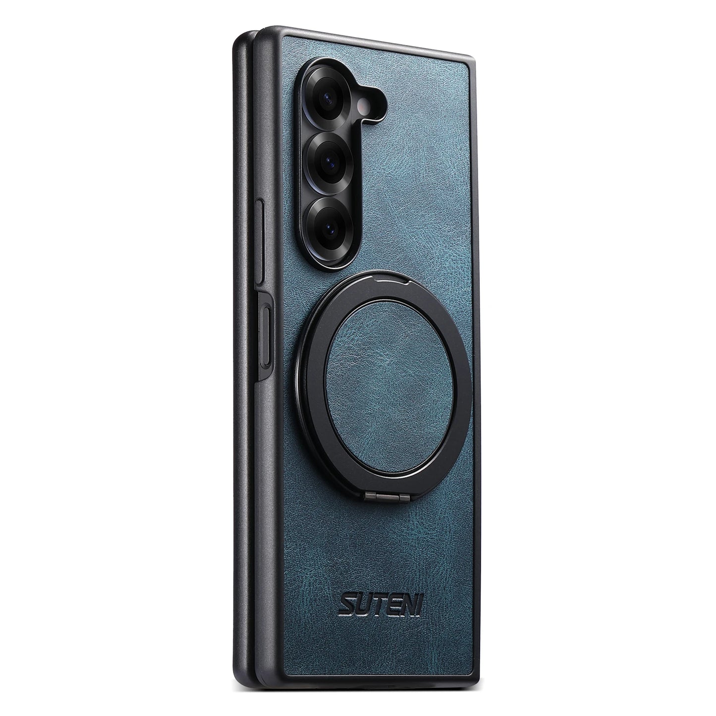 Oil Wax Leather Flip Phone Case for Samsung Galaxy Z Fold 7 Zfold6 5 Magnetic Wireless Charging Hardware Ring Bracket Back Cover