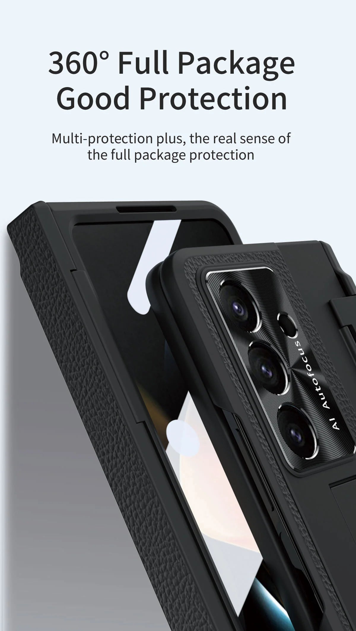 For Samsung Galaxy Z Fold 7 6 5 4 5G With Screen Protect Glass Film Luxury Leather One-Piece Plating Stand Hinge Shockproof Case