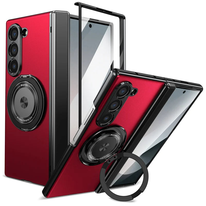 Magsafe Magnetic Hinge Case For Samsung Galaxy Z Fold 7 3 4 5 Fold 6 Screen Glass All inclusive Folding Bracket Protective Cover