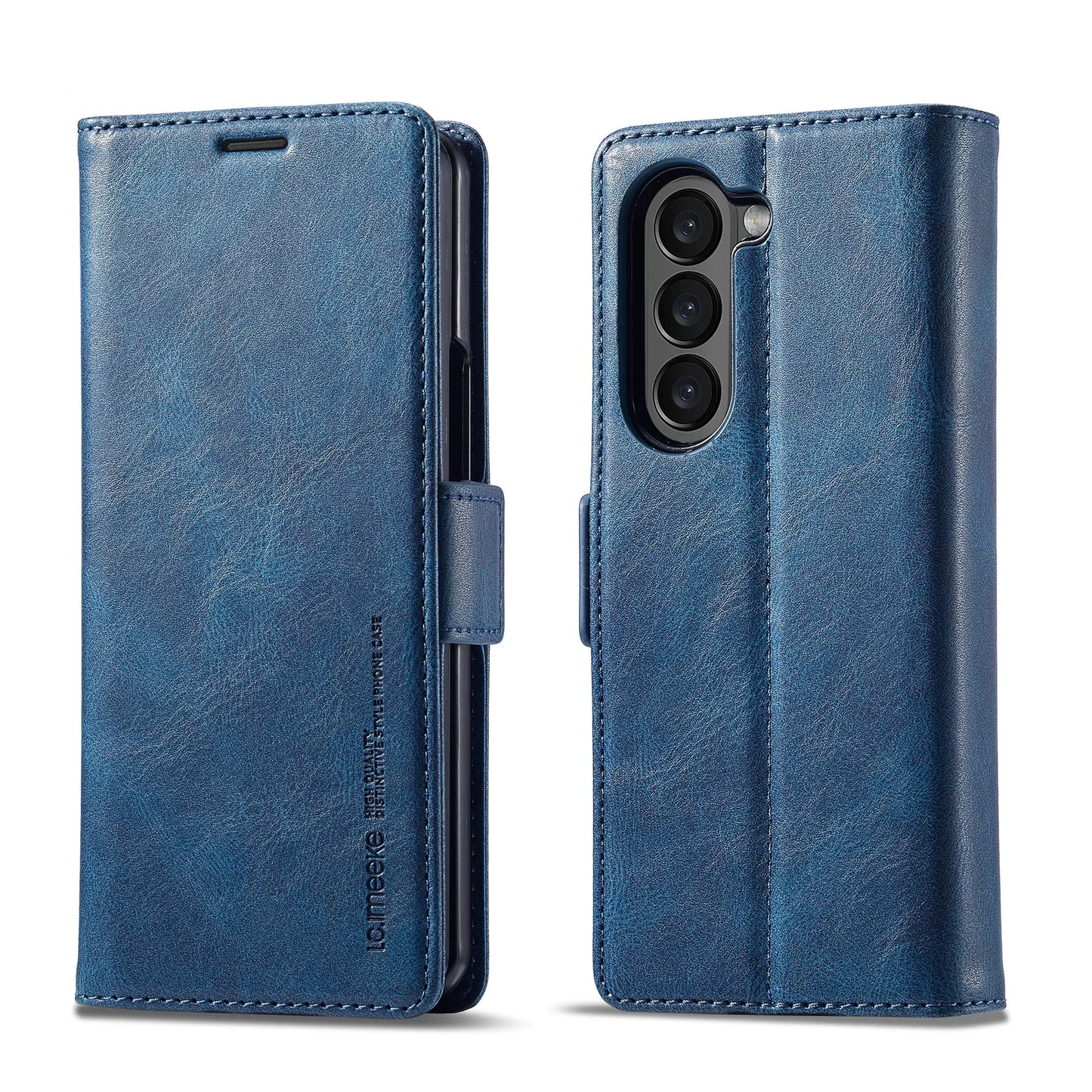 ZFold7 Magnetic Phone Case for Samsung Galaxy Z Fold 7 6 5 4 3 W22 W23 W24 RFID Blocking Card Slot Stand Buckle Pu Leather Cover