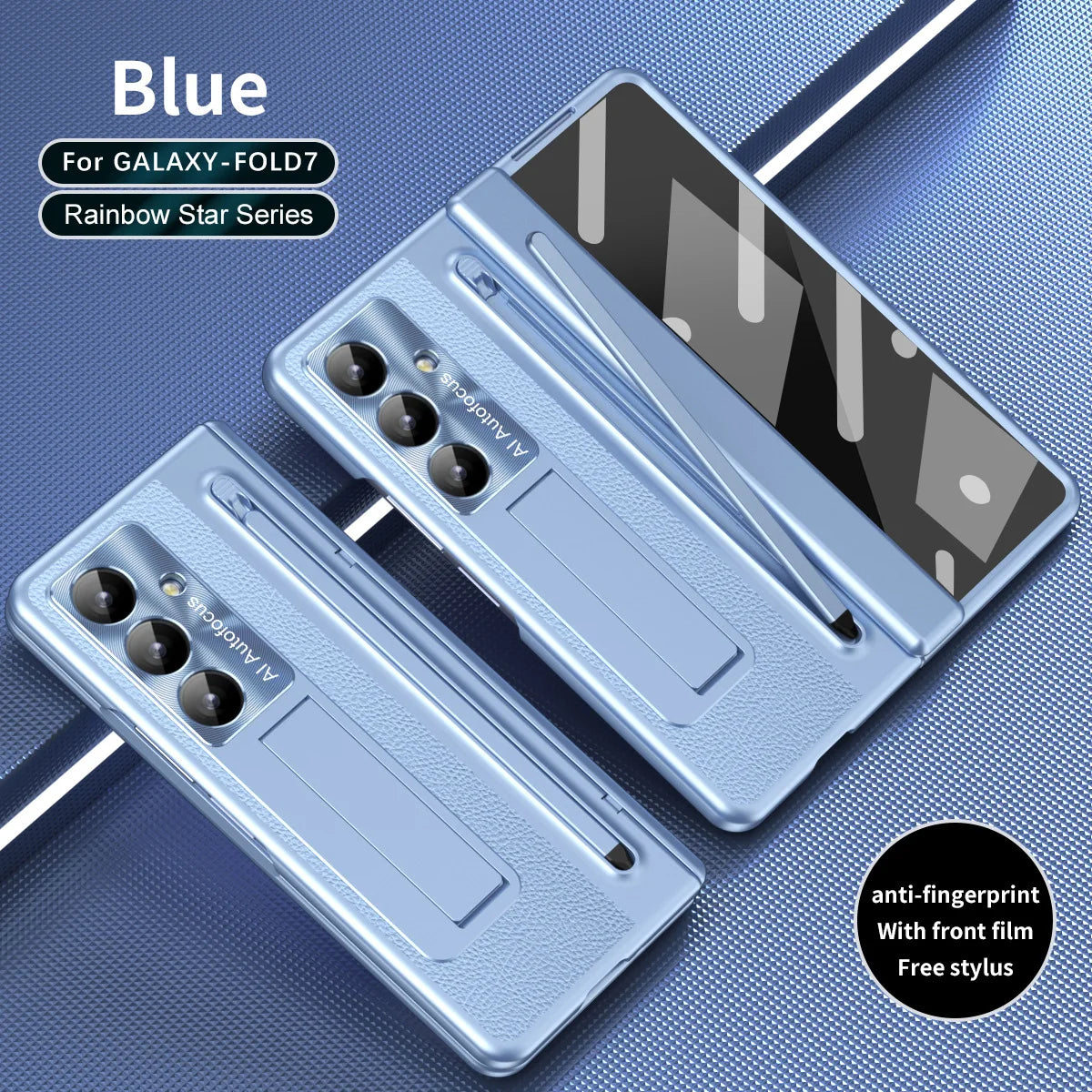 Stylus Pen Slot Bracket Phone Case for Samsung Galaxy Z Fold 7 Fold 6 5 4 Glass Film UV Electroplating Edge All-inclusive Cover