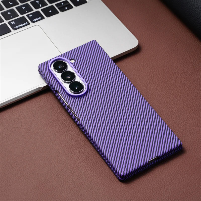 Luxury Carbon Fiber MagSafe Case for Samsung Galaxy Z Fold 3 4 5 6 7 360Full Protection Screen Glass Alloy Lens Shockproof Cover