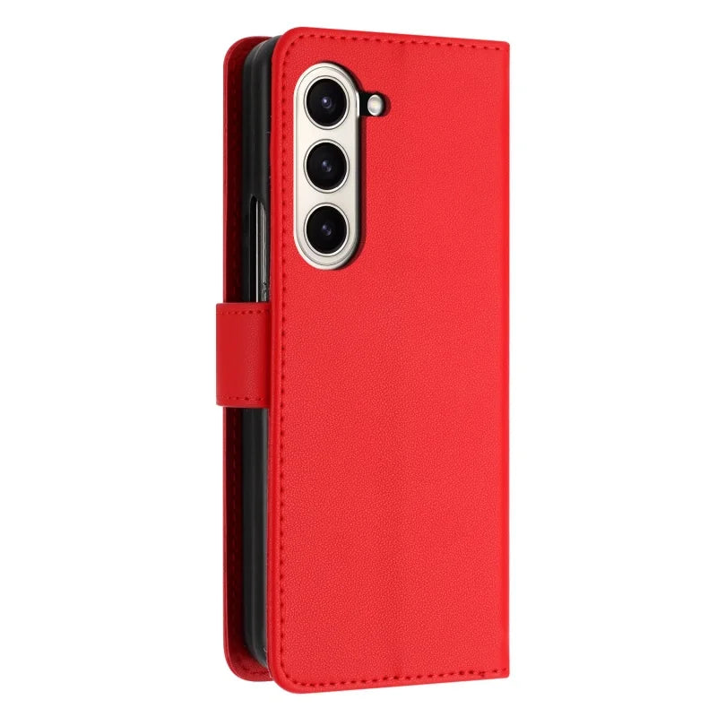 Luxury Magnetic Leather Wallet Card Phone Case for Samsung Galaxy Z Fold 6 5 4 3 Fold6 Fold5 Flip Purse Holder Cover Back Bag