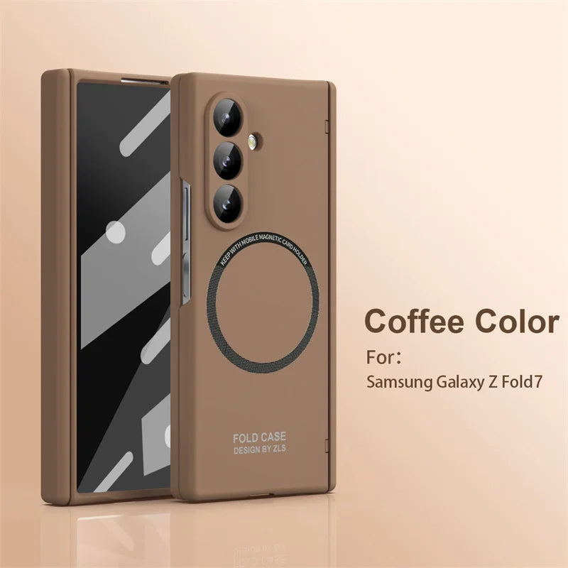 Ultra Thin Magsafe Magnetic Hinge Case for Samsung Galaxy Z Fold 5 6 7 With S Pen Slot 360 Full Protection Screen Glass Cover