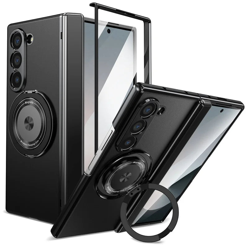 Magsafe Magnetic Hinge Case For Samsung Galaxy Z Fold 7 3 4 5 Fold 6 Screen Glass All inclusive Folding Bracket Protective Cover