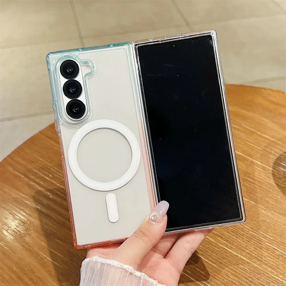 Candy Color Gradient Clear Case for Samsung Galaxy Z Fold 7 6 5 4 3