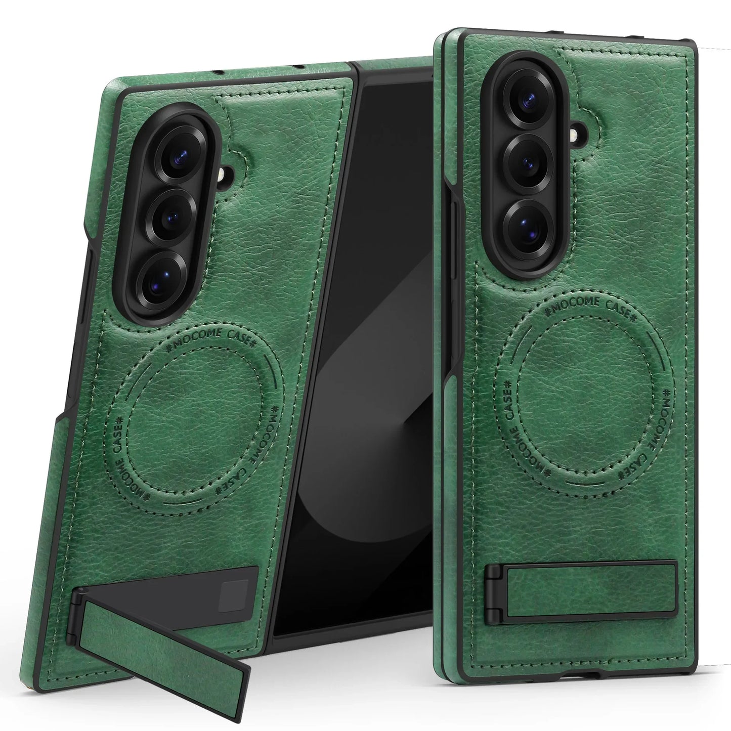 Magnetic Charging Phone Case for Samsung Galaxy Z Fold 7 Fold6 5 4 3 Invisible Bracket Anti Drop Auto Leather Protective Cover