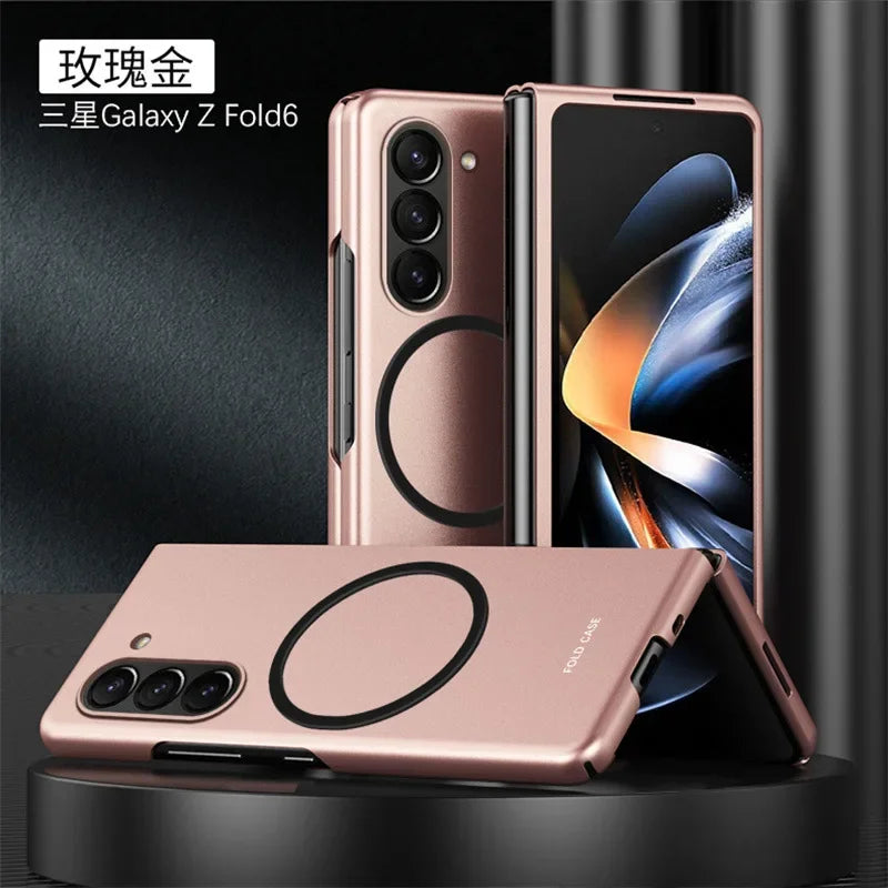 Ultra Thin Folding Skin Mobile Phone Case For Samsung Galaxy Z Fold 7 Magnetic Suction PC Matte Bumper Hard Cover