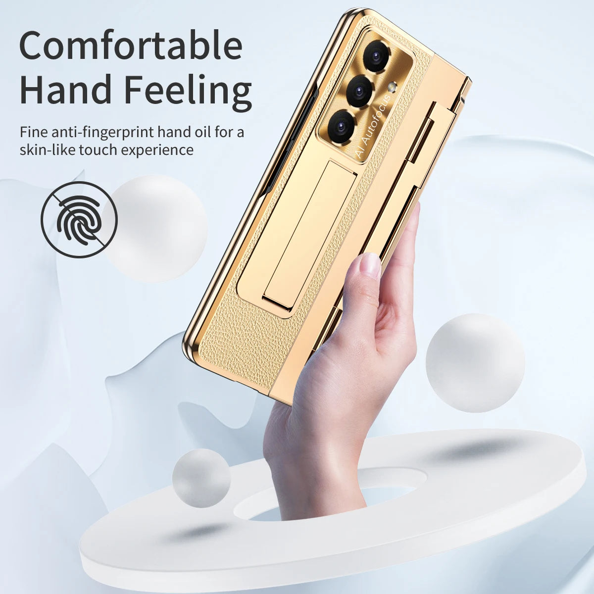 For Samsung Galaxy Z Fold 7 6 5 4 5G With Screen Protect Glass Film Luxury Leather One-Piece Plating Stand Hinge Shockproof Case