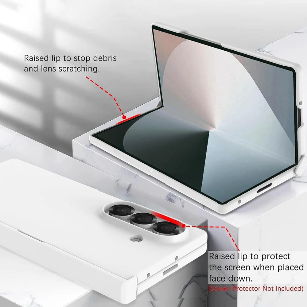 3 in 1 Hinge Protection Hard PC Case for Samsung Galaxy Z Fold 7 6 5 4 3 Fold7 Slim Matte Shockproof Cover for Samsung ZFold7