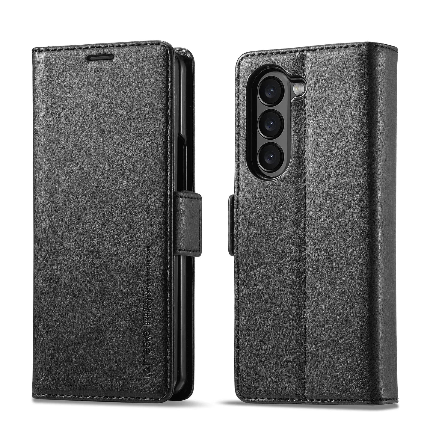 ZFold7 Magnetic Phone Case for Samsung Galaxy Z Fold 7 6 5 4 3 W22 W23 W24 RFID Blocking Card Slot Stand Buckle Pu Leather Cover