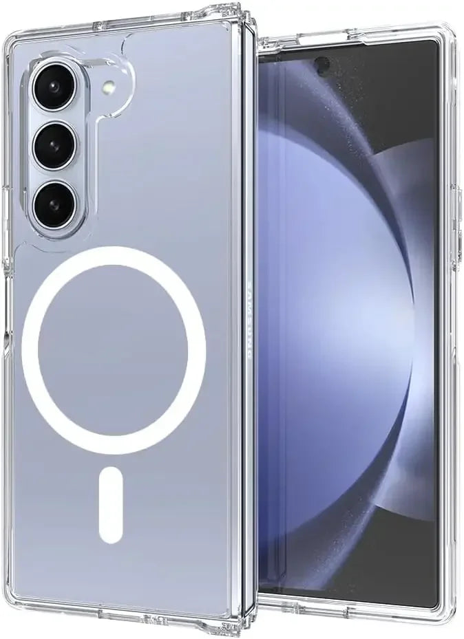Magnetic Phone Case For Samsung Galaxy Z Fold 6 7 Clear Shockproof Cover Wireless Charging for Magsafe Shell For Z Fold7 Fold6