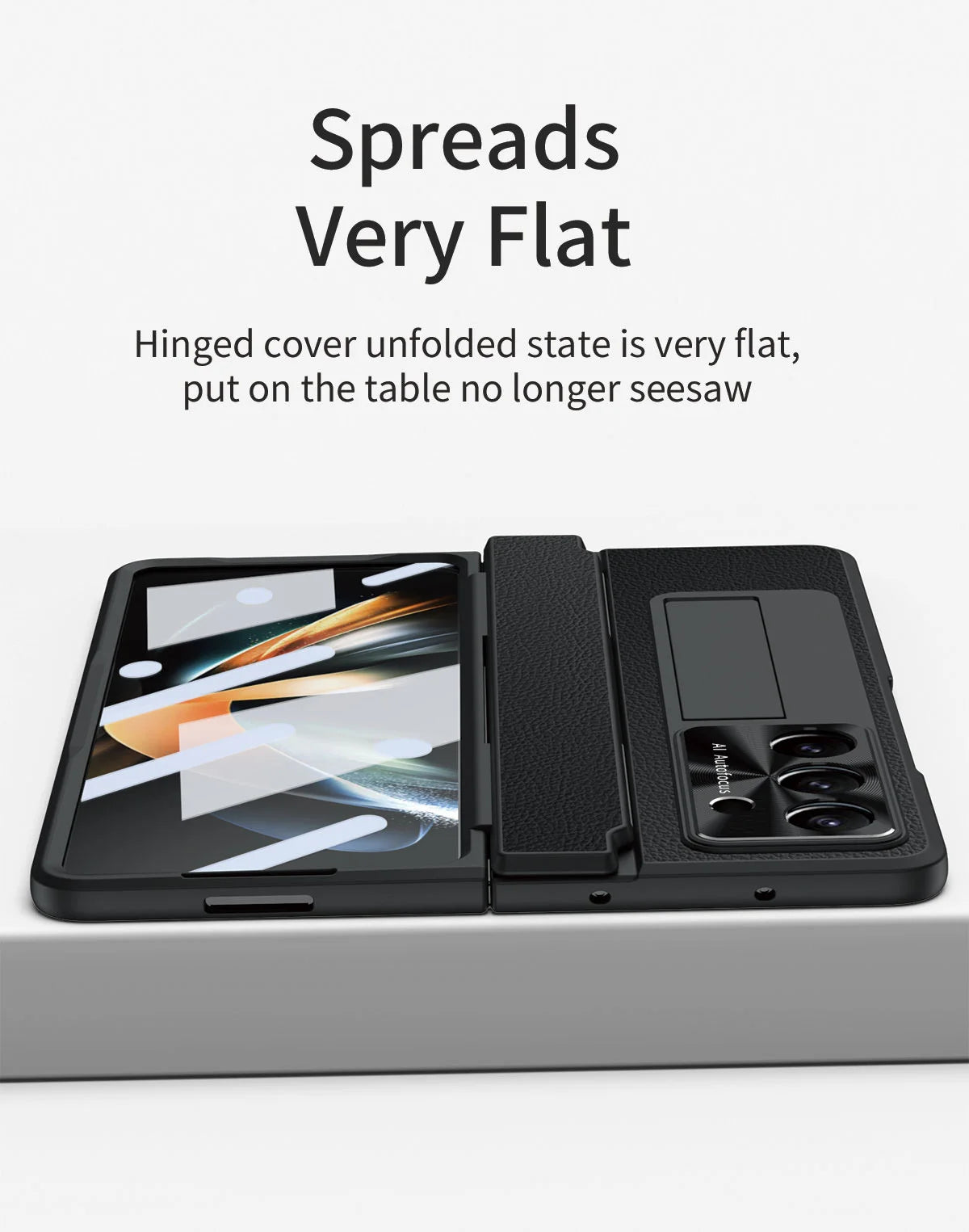 For Samsung Galaxy Z Fold 7 6 5 4 5G With Screen Protect Glass Film Luxury Leather One-Piece Plating Stand Hinge Shockproof Case