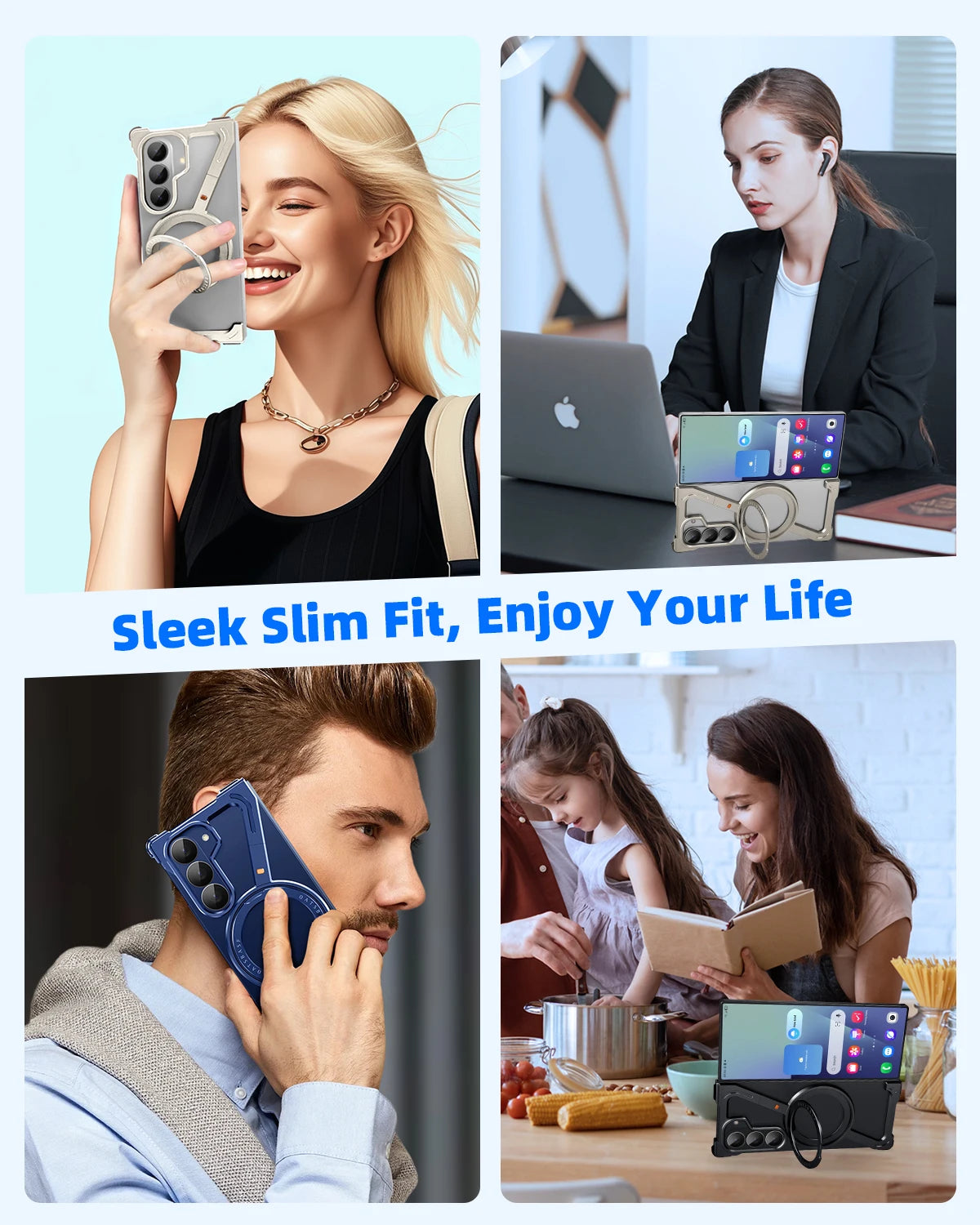 Oatsbasf Z Case for Samsung Galaxy Z Fold 7 Bumper Case with 360° Rotatable Magnetic Metal Kickstand,Frameless Minimalist Cover