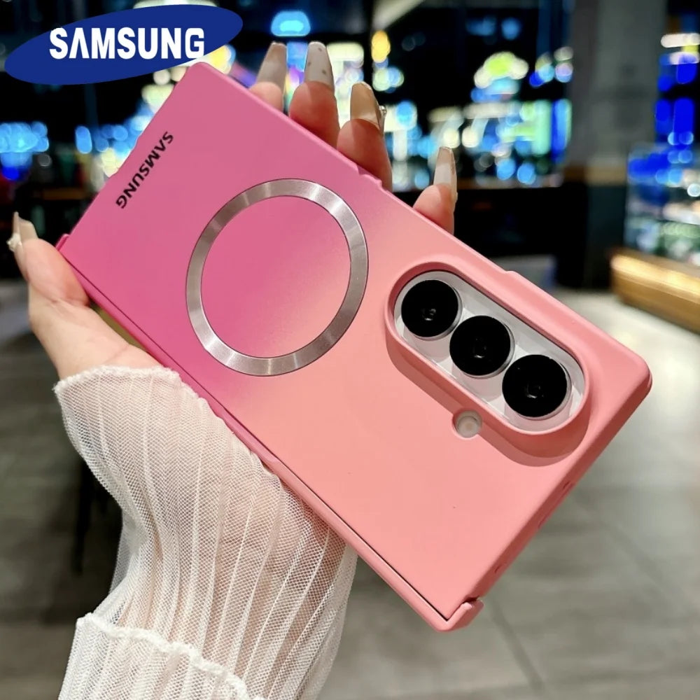 Matte Ultra Slim Liquid Silicone For Magsafe Wireless Charge Fold Phone Case For Samsung Z Fold 7 6 5 4 3 Anti Drop Bumper Cover