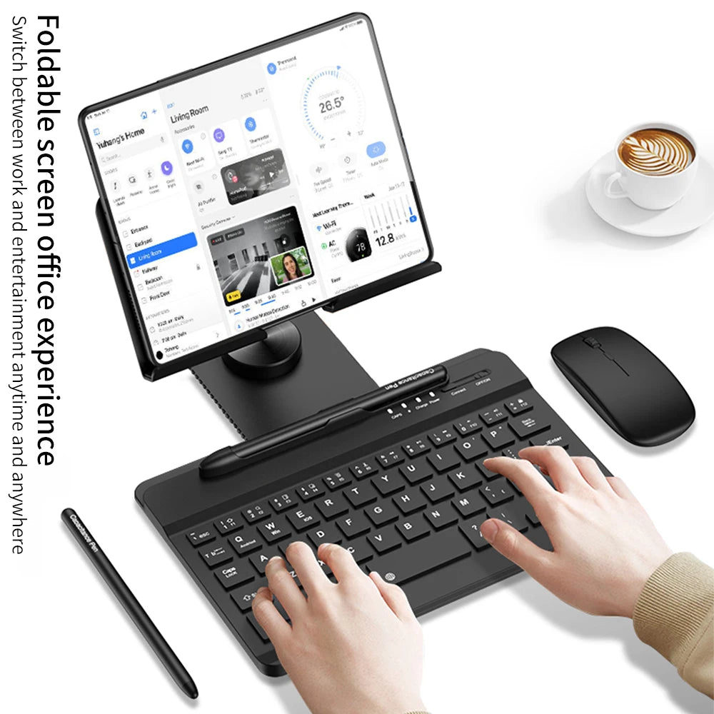 Portable Wireless Keyboard With Stand Mouse Pen