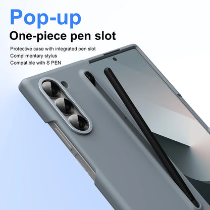 For Samsung Galaxy Z Fold 6 5 4 3 Case Color Skin Friendly Matte Elastic Pen Optional with Tempered Film Shockproof Hard Cover