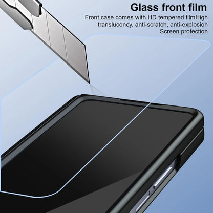 Stylus Pen Slot Bracket Phone Case for Samsung Galaxy Z Fold 7 Fold 6 5 4 Glass Film UV Electroplating Edge All-inclusive Cover