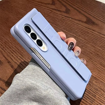 Luxury Wrist Strap Holder Phone Case For Samsung Z Fold 7 Cases Ultra Thin Matte PC Silicone Cover For Samsung Z Fold 6 5 4 3