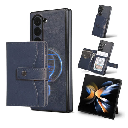 MagSafe Wireless Charging Wallet Card Phone Case For Samsung Galaxy Z Fold 7 6 5 4 3 Fold7 Fold6 Fold5 Flip Purse Holder Cover