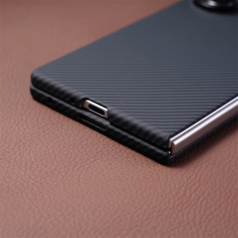 Luxury Carbon Fiber MagSafe Case for Samsung Galaxy Z Fold 3 4 5 6 7 360Full Protection Screen Glass Alloy Lens Shockproof Cover