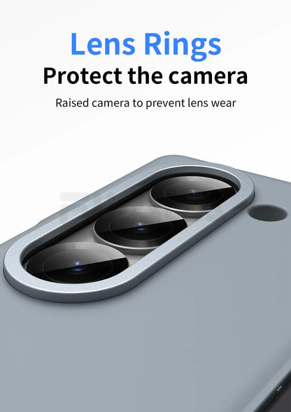 For Samsung Galaxy Z Fold 6 5 4 3 Case Color Skin Friendly Matte Elastic Pen Optional with Tempered Film Shockproof Hard Cover