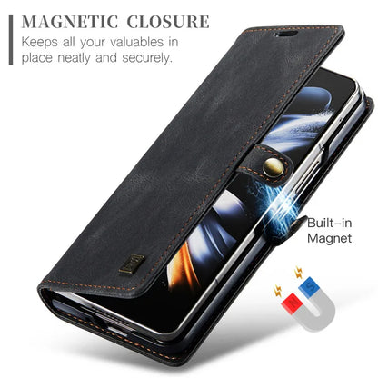 Retor Magnetic Leather Wallet Card Slots Phone Case for Samsung Galaxy Z Fold 7 6 5 4  Fold6 Fold5 Fold4 Flip Stand Cover Bag
