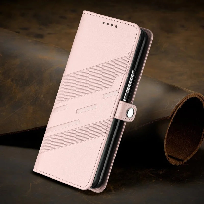 Thin Suede Leather Purse Phone Case for Samsung Galaxy Z Fold 7 6 5 4 3 Fold6 Fold5 Fold4 Fold3 Flip Stand Wallet Card Cover Bag