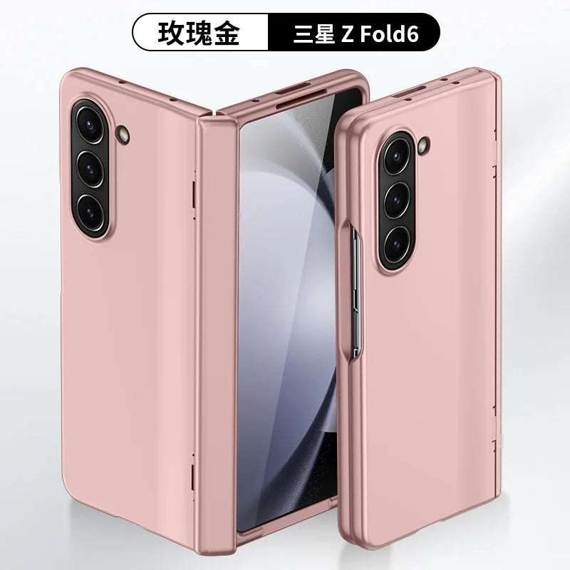Skin Sensitive PC Magnetic Hinge Case For Samsung Galaxy Z Fold 6 5 4 3 7 5G Screen Glass 360 All Inclusive Protective Cover