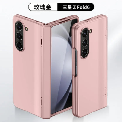 Skin Sensitive PC Magnetic Hinge Case For Samsung Galaxy Z Fold 6 5 4 3 7 5G Screen Glass 360 All Inclusive Protective Cover