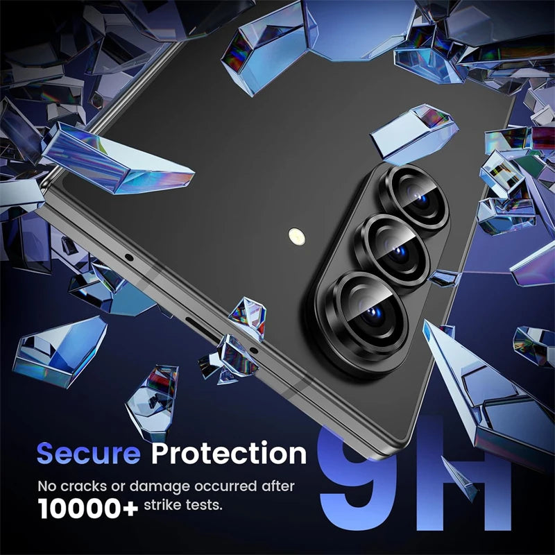 Metal Individual Ring Camera Lens Protector for Samsung Galaxy Z Fold 7 6 5 4 ZFold Fold7 Fold6 Tempered Glass Film Full Cover