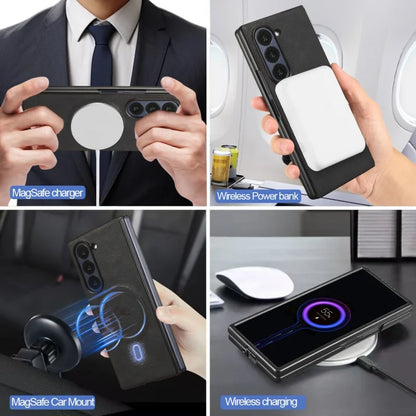 MagSafe Wireless Charging Leather Purse Phone Case For Samsung Galaxy Z Fold 7 6 5 4 3 Fold7 Fold6 Fold5 Flip Wallet Card Cover