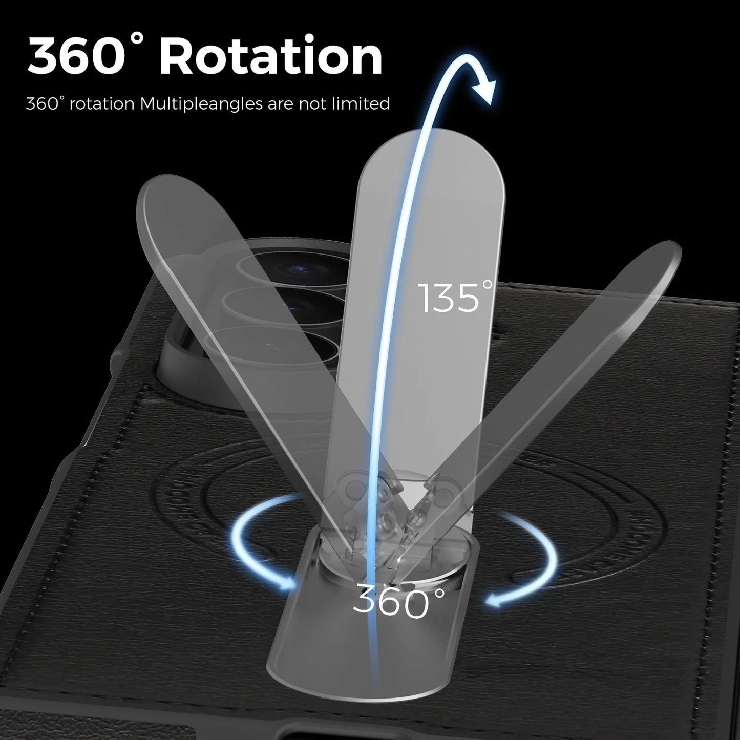 Fold 7 Strong Magnetic Phone Case for Samsung Galaxy Z Fold 7 6 5 4 3 Wireless Charging Metal Rotating Bracket Pu Leather Cover