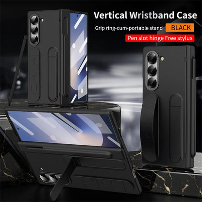 Hinge Wristband Holder Case for Samsung Galaxy Z Fold 7 6 5 4 3 5G With S Pen Slot Screen Glass Protective Cover For Z Fold 6