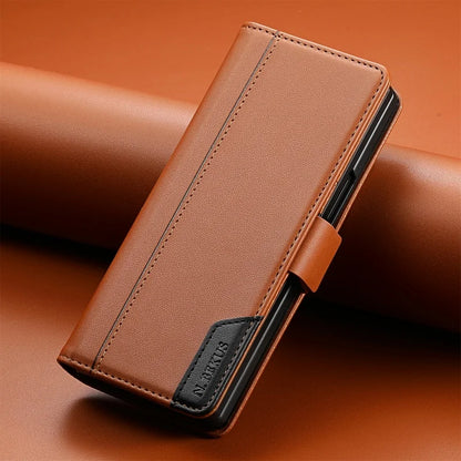 Luxury Magnetic Anti-theft Brush Leather Wallet Card Slot Phone Case for Samsung Galaxy Z Fold 7 6 5 4 3 Purse Holder Cover Etui