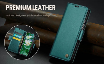 Luxury Magnetic Leather Wallet Multi Card Phone Case for Samsung Galaxy Z Fold 7 6 5 Fold6 Fold5 Shockproof Stand Cover Back Bag