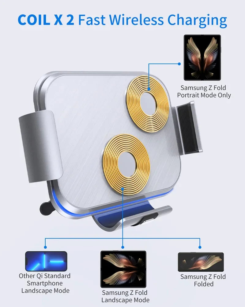 Samsung Galaxy Z Fold 4/3/2 Wireless Car Charger 15W Mount